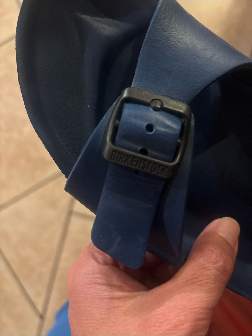 Birkenstock Men’s Navy Blue Buckle Slide